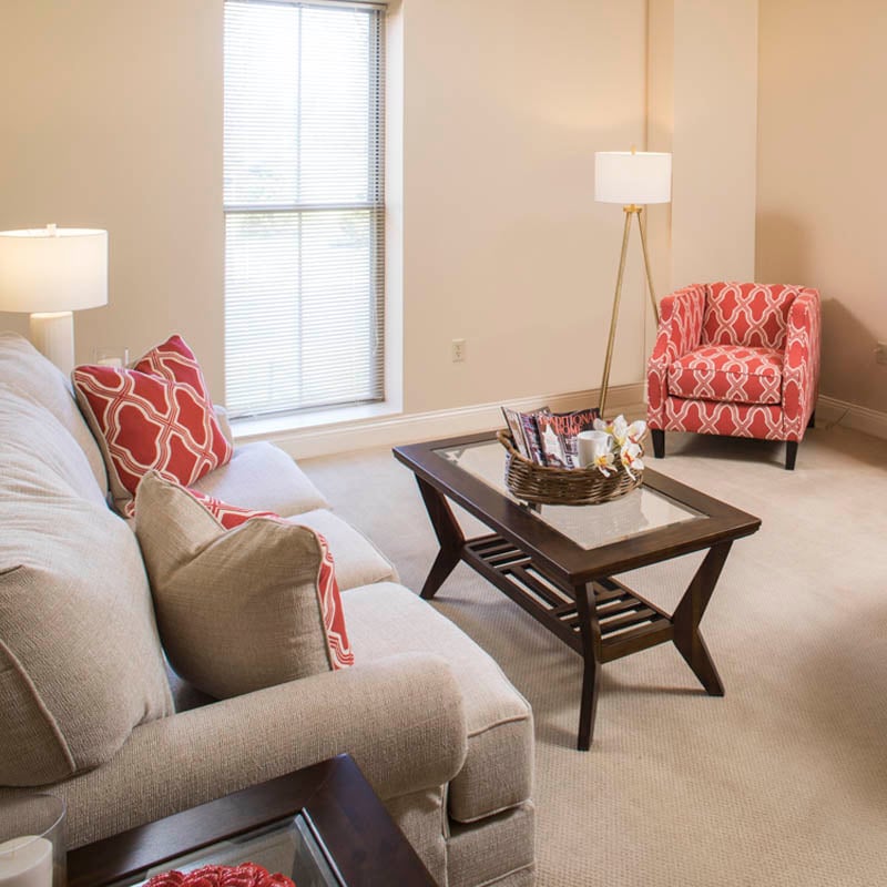 interior of an assisted living apartment at 10 wilmington place furnished with all of the amenities in Dayton