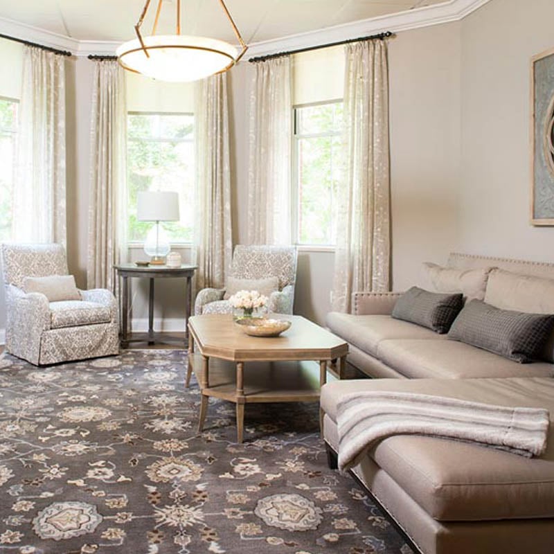 fully furnished apartment living room at 10 wilmington place for senior living