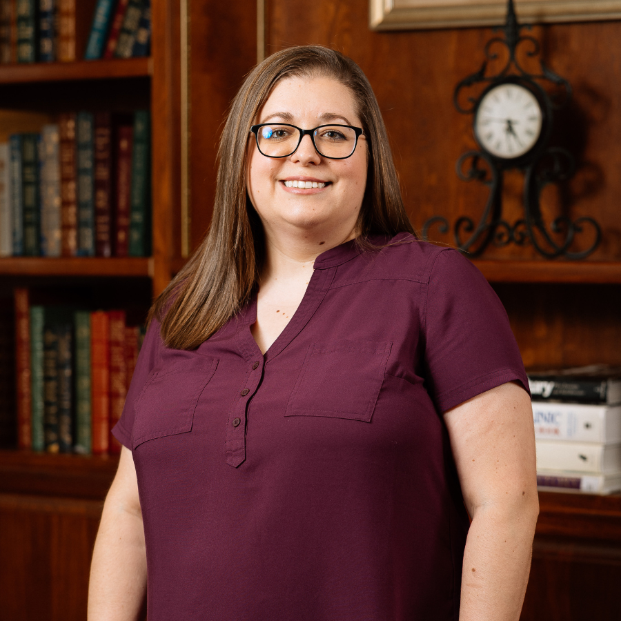 Jennifer Larochelle-Starbuck, Assisted Living Activity Director at 10 Wilmington Place, smiles for the camera