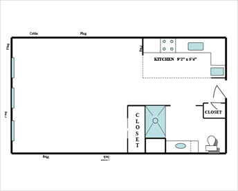 Studio Floor Plan at 10 Wilmington Place, Dayton, OH Studio Floor Plan at 10 Wilmington Place, Dayton, OH